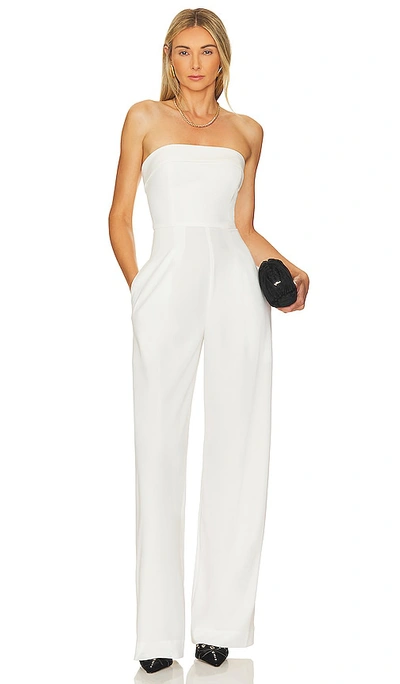 Nicholas Chara Strapless Wide Leg Jumpsuit In Off-white