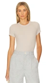 Cotton Citizen Verona Ribbed Tee In Taupe