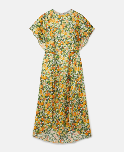 Stella Mccartney Forest Floral Print Silk Midi Dress In Multicolour