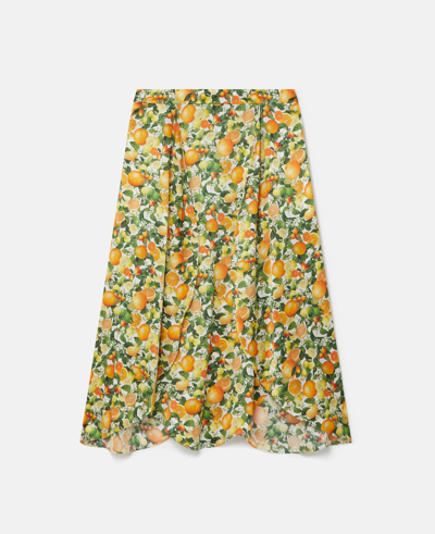 Stella Mccartney Forest Floral Print Split Hem Skirt In Multicolour