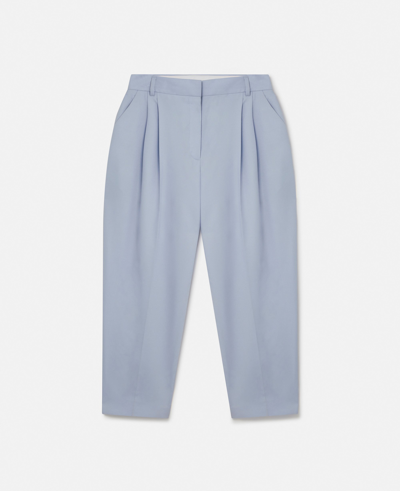 Stella Mccartney Cropped Pleated Trousers In Baby Blue