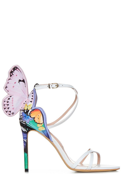 Sophia Webster Chiara Butterfly Open Toe Sandals In White