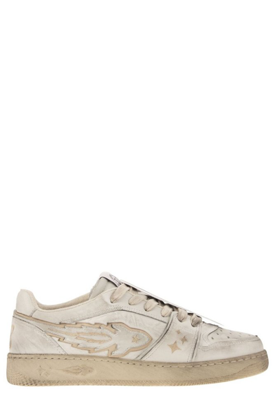 Enterprise Japan Logo-patch Leather Sneakers In White