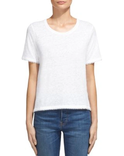 Whistles Rosa Double Trimmed Tee In White