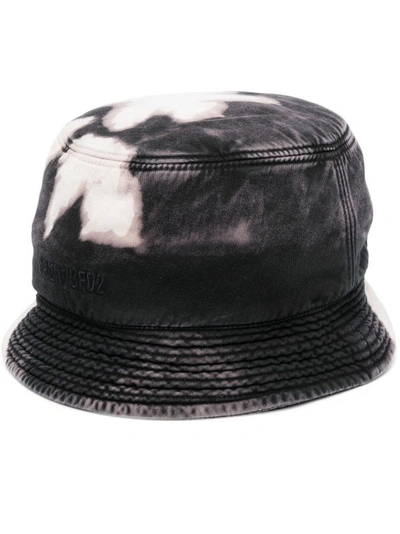 Dsquared2 Bleached-effect Bucket Hat In Black