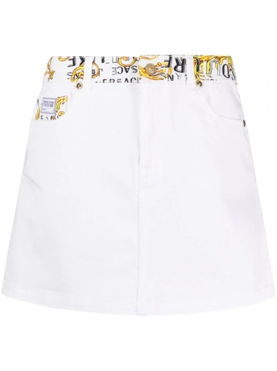 Versace Jeans Couture Logo Couture Mini Skirt In White