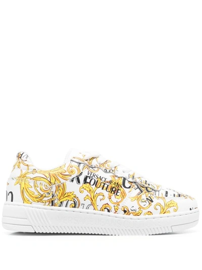Versace Jeans Couture Baroque-print Low-top Trainers In White
