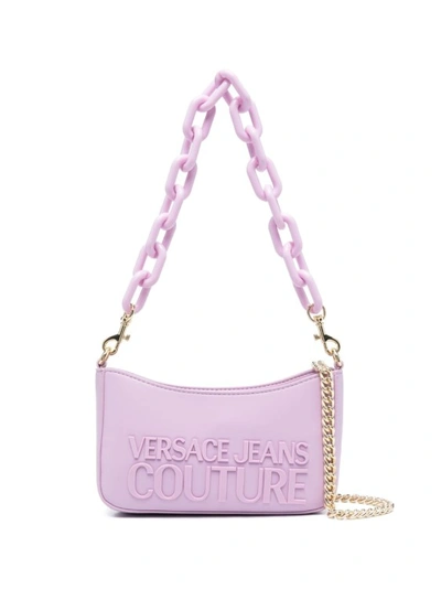 Versace Jeans Couture Raised-logo Shoulder Bag In Purple