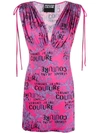 VERSACE JEANS COUTURE ALL OVER PRINT MINIDRESS,d97a49fe-5df8-179c-d4c9-704bc2382aba
