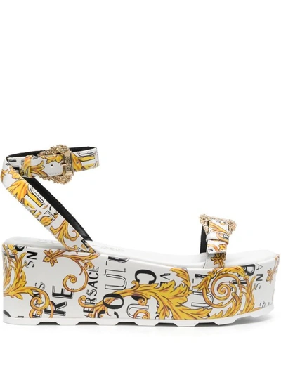 Versace Jeans Couture Baroque Pattern-print 70mm Sandals In White