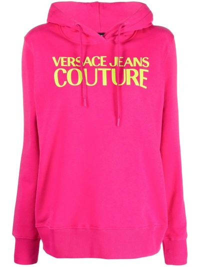 Versace Jeans Couture Logo印花细节连帽衫 In Pink