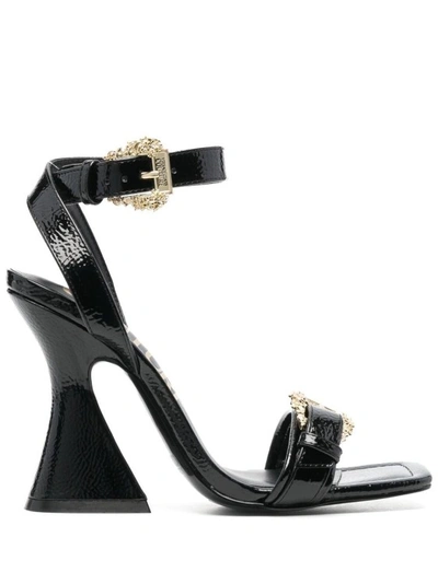 Versace Jeans Couture Buckle-detail Sandals In Black