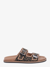 Fendi Men Feel Jacquard Ff Fabric Sandals In Beige
