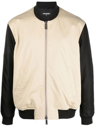 Dsquared2 Icon Palms Varsity Jacket In Neutrals