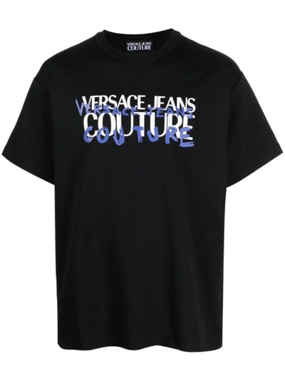 Versace Jeans Couture Black Printed T-shirt