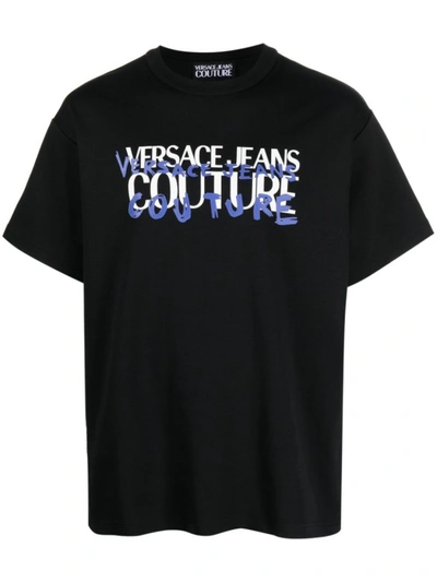 Versace Jeans Couture Black Printed T-shirt In E899 Black