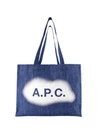 APC DIANE TOTE BAG - COTTON - BLUE,760cdc76-52c8-7b46-da4d-fee75fb126ca