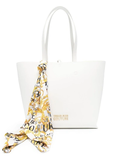 Versace Jeans Couture Plaque-logo Tote Bag In White