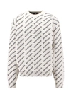 Balenciaga Mini Allover Logo Sweater In White