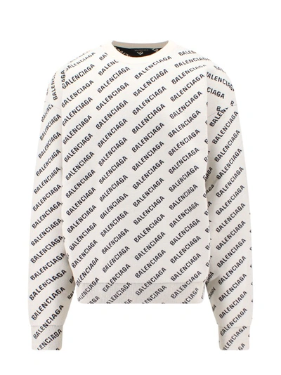 Balenciaga Mini Allover Logo Jumper In White