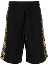 Versace Jeans Couture Watercolour Couture-print Track Shorts In Black