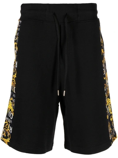 Versace Jeans Couture Baroque-print Shorts In Black
