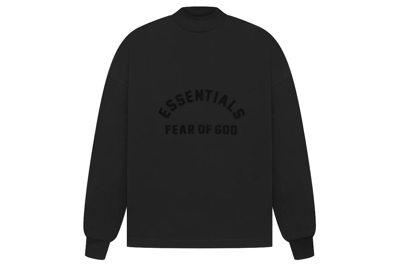 Pre-owned Fear Of God Essentials Ls Tee Black