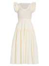 Ulla Johnson Women's Virginia Ruffled Tiered Midi-dress In Cobblestone
