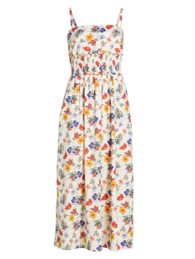 Hvn Women's Scarlett Floral Midi-dress In Flower Bunch