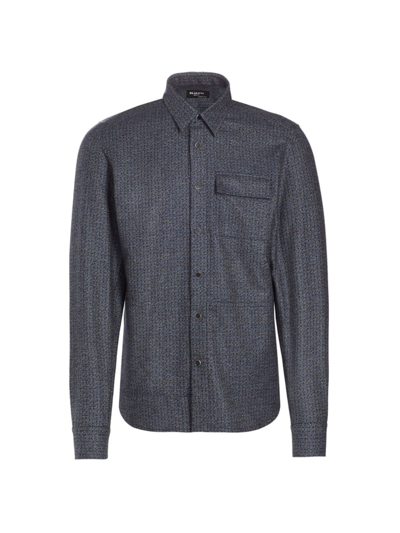 Kiton Men's Buba Cashmere-blend Shirt In Blue