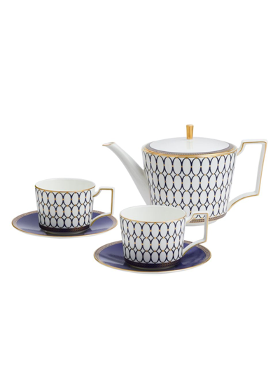 Wedgwood 5 Piece Renaissance Gold Tea Set In Blue/gold