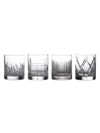 Waterford Short Stories Double Old Fashioned Glass, Set Of 4, (mixed (aras, Cluin, Lismore & Olann) In Neutral