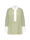 Marina Moscone Women's Shirt With Contrast Collar In Moss White