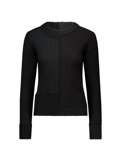 Marina Moscone Women's Patchwork Pullover Jumper In Black