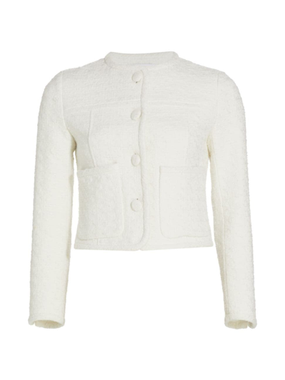 Proenza Schouler White Label Button-down Tweed Cropped Jacket In Off White