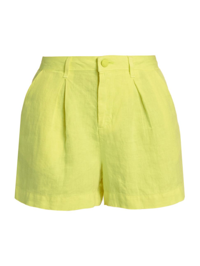 L Agence Women's Zahari Linen High-rise Shorts In Lemon Tonic