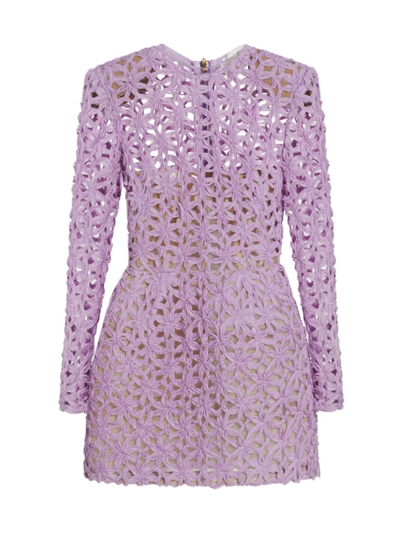 Bronx And Banco Women's Casey Embroidered Minidress In Lilac