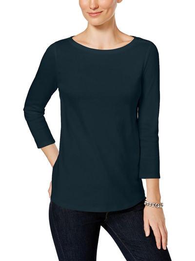 Charter Club Petite Pima Cotton Button-shoulder Top, Created For Macy's In Multi