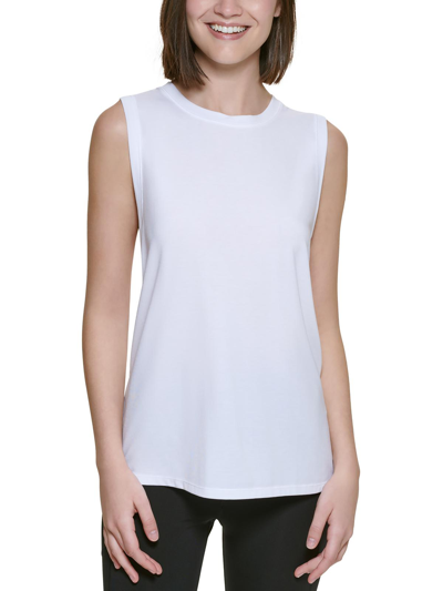 Calvin Klein Performance Womens Work Out Sleeveless Tank Top In White