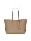 Saint Laurent Women's Large Leather Shopper In Greyish Brown