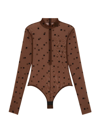 Givenchy Women's Transparent Jacquard Bodysuit In Brown