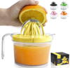 ZULAY KITCHEN 3-IN-1 MANUAL CITRUS JUICER REAMER CUP - INCLUDES 2 REAMERS, STRAINER & MEASURING CUP WITH HANDLE