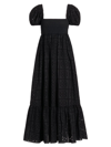 Ganni Broderie Anglaise Maxi Dress In Black