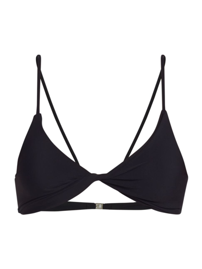 Totême Women's Twist-front Bikini Top In Black