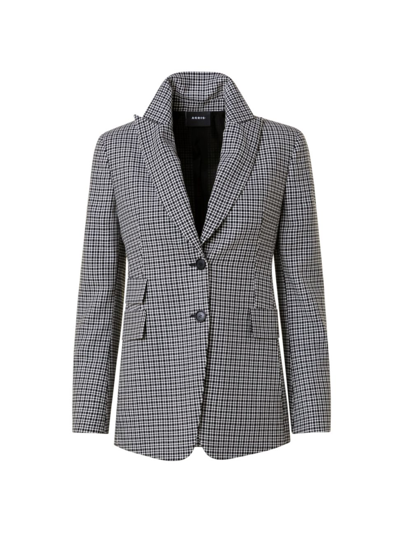 Akris Women's Microcheck Wool Blazer In Black Ecru