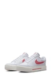 Nike Court Legacy Lift Sneaker In White/ Coral Chalk/ Sea Coral