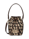 Valentino Garavani Women's Mini Vlogo Signature Bucket Bag In Toile Iconographe In Brown