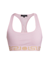 Versace Women's Greca Border Sports Bra In Light Pink