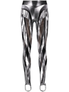 MUGLER METALLIC EFFECT LYCRA LEGGINGS