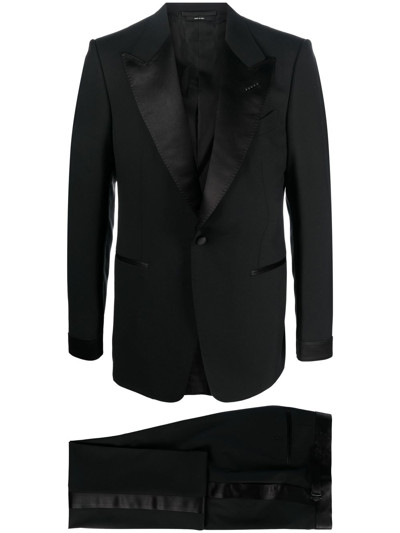 Tom Ford Black Stretch Wool Suit Black  Uomo 56